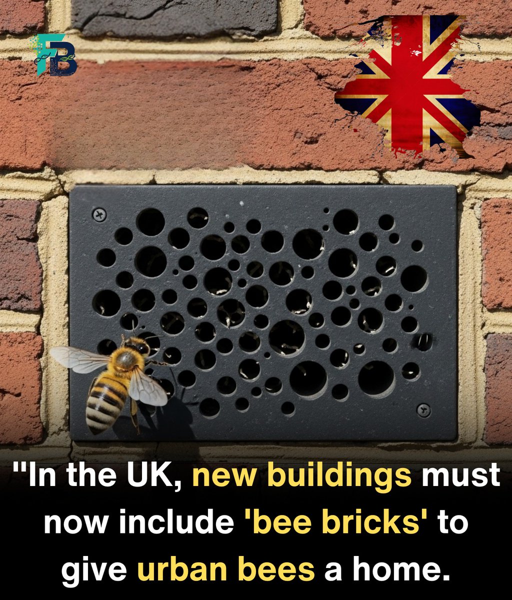 KnotweedAgency's tweet photo. What if your next apartment building quietly helped save bees while you sleep inside?

That is exactly what is happening in one English city and it is getting global attention

In Brighton and Hove new buildings over five meters tall must now include bee bricks."

Source BBC News https://t.co/uCNuEFx6d6