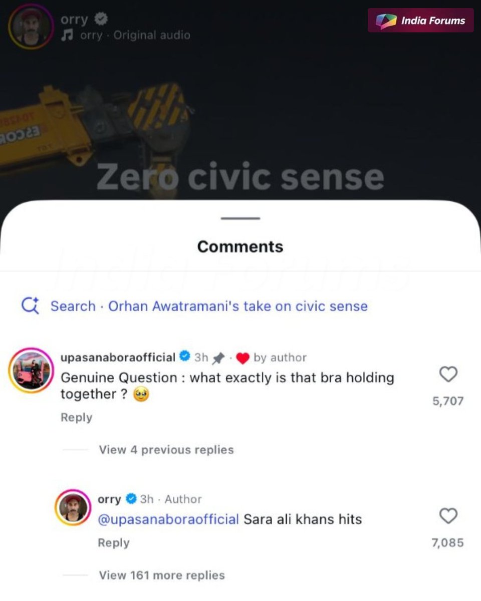 indiaforums's tweet image. Orry faced online criticism and was called a “bully” after a sarcastic Instagram reel seemingly mocking Sara Ali Khan’s career, following her decision to unfollow him -a move that sparked heated reactions and debate on social media!
.
.
.
#Orry #SaraAliKhan #Criticism #IF