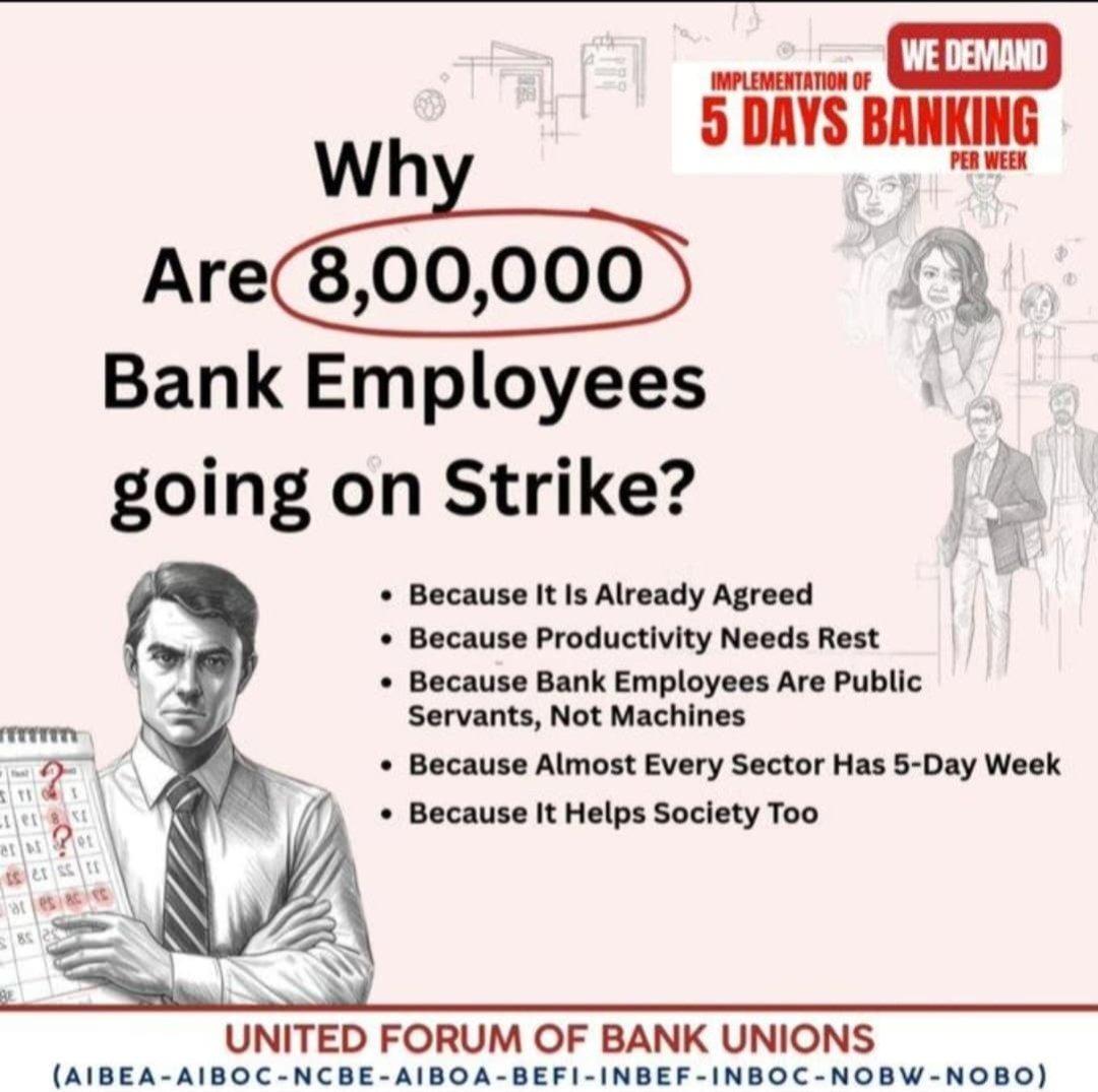 A rested banker is a better banker.
5 working days = better service, better health, better productivity.
It’s time to modernise banking work culture.
#5DaysWeekForBankers #WorkLifeBalance #CustomerCentric #BankingReforms