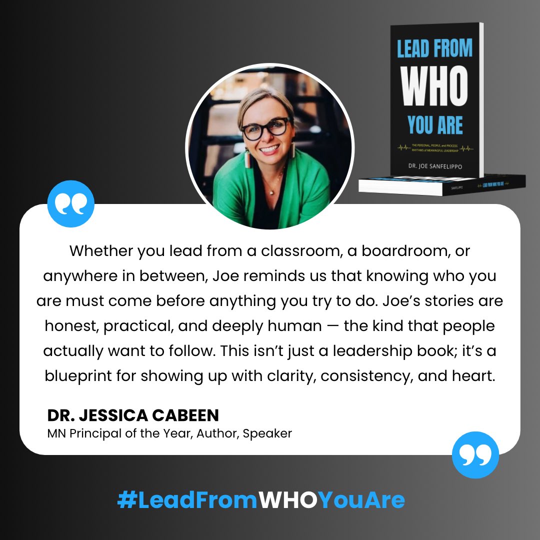 Thanks for the support DR. <a href="/JessicaCabeen/">Jessica Cabeen Ed.D.</a>!!!! 

Get your copy at a.co/d/eOhhYG0
#LeadFromWhoYouAre