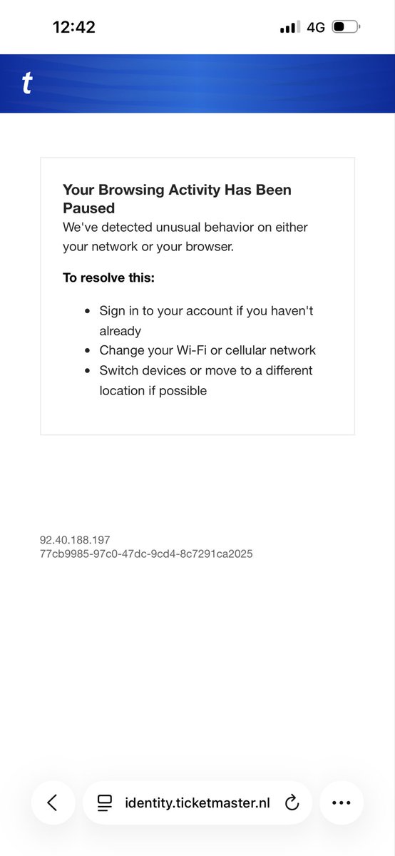 JadeyCourtney's tweet photo. @TicketmasterCS tried everything on your help page and still restricted. Also restricted on my boyfriend’s Ticketmaster too. Please help. https://t.co/Rv8lwYAct3