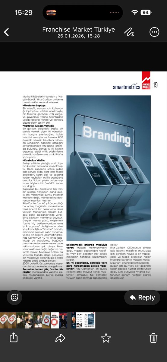 omersenguler's tweet image. Franchise Market Türkiye dergisinin 31. sayısında yayınlanan köşe yazımda VAY BE! Dedirten Marka Olur! Dedim. Bakalım siz de bu görüşüme katılacak mısınız? 
Keyifle okumanızı diliyorum 🙏

@franchisemarketturkiye #marka #müşterimutluluğu #markalaşma #franchise #branding