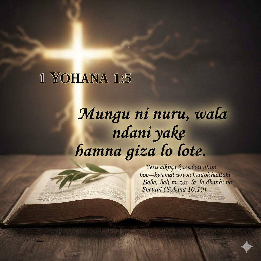 JacobJSaro1's tweet photo. 1 Yohana 1:5 inasema: "Mungu ni nuru, wala ndani yake hamna giza lo lote." Yesu alikuja kuondoa utata huo—kwamba uovu hautoki kwa Baba, bali ni zao la Shetani (Yohana 10:10).

👥 Salvation class (Darasa la wokovu) https://t.co/vw3YWudfgK