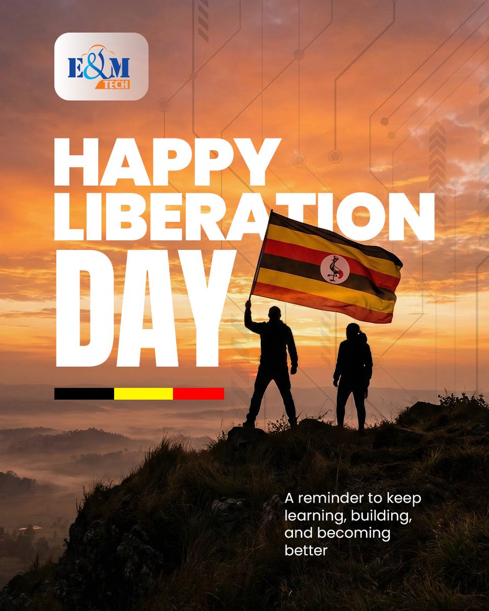 emtechuga's tweet image. Happy Liberation Day to all Ugandans! 

We celebrate the freedom to become who we aspire to be, to learn without limits, and to build a better tomorrow for our nation. 

Let's honor our journey by shaping an innovative future.

#EmtechHouseUG #ASCENDProgram #TechCareers