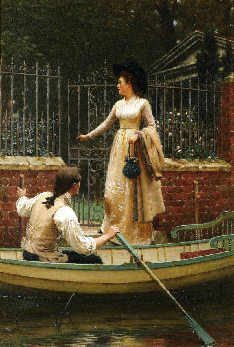 Valent6228's tweet photo. The Elopement (1893) - Edmund Blair Leighton #realism #romantic_scene https://t.co/a4ix1f5A1h
