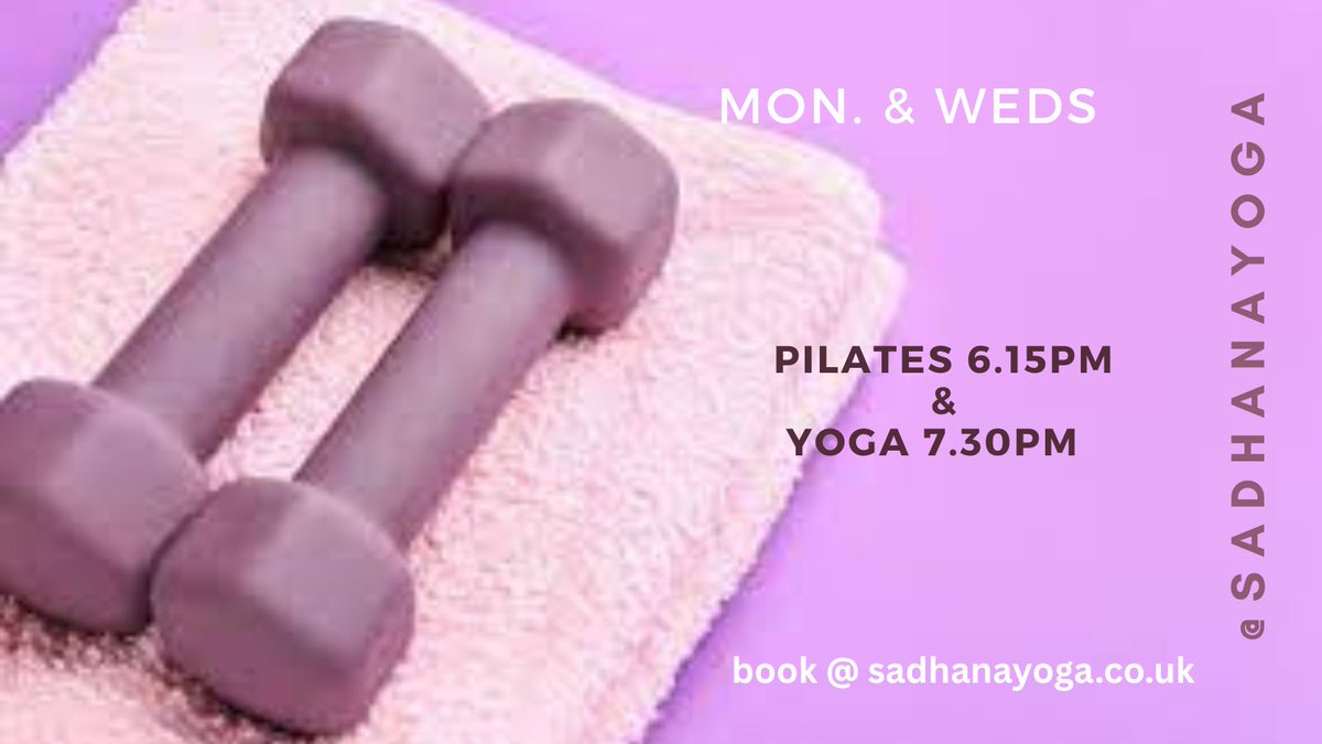 Mindful Strength &amp; Wellness 
Light weights, functional strength, mobility &amp; mindfulness to build strength without burnout.
🗓 Mon &amp; Wed
🕡 6:15 PM Mindful Strength
🕢 7:30 PM Yoga &amp; Meditation
 
📲 sadhanayoga.co.uk
#MindfulStrength #ZoomFitness #OnlineWellness