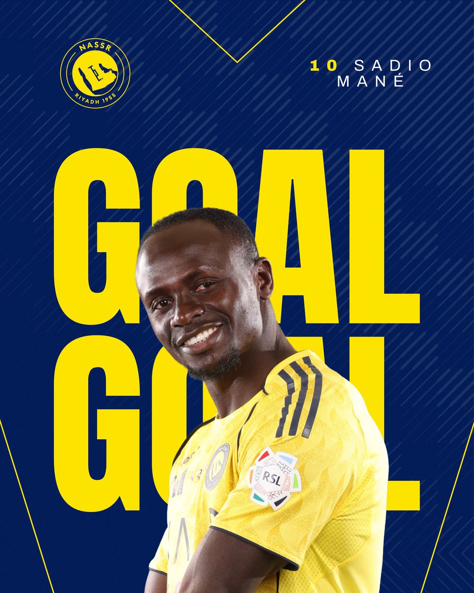 ⚽️ || GOOOOOAAAAL! 🤩
Mané scores the first goal 45’ for <a href="/AlNassrFC/">نادي النصر السعودي</a> 
#Nassr 1:0 #AlTaawoun