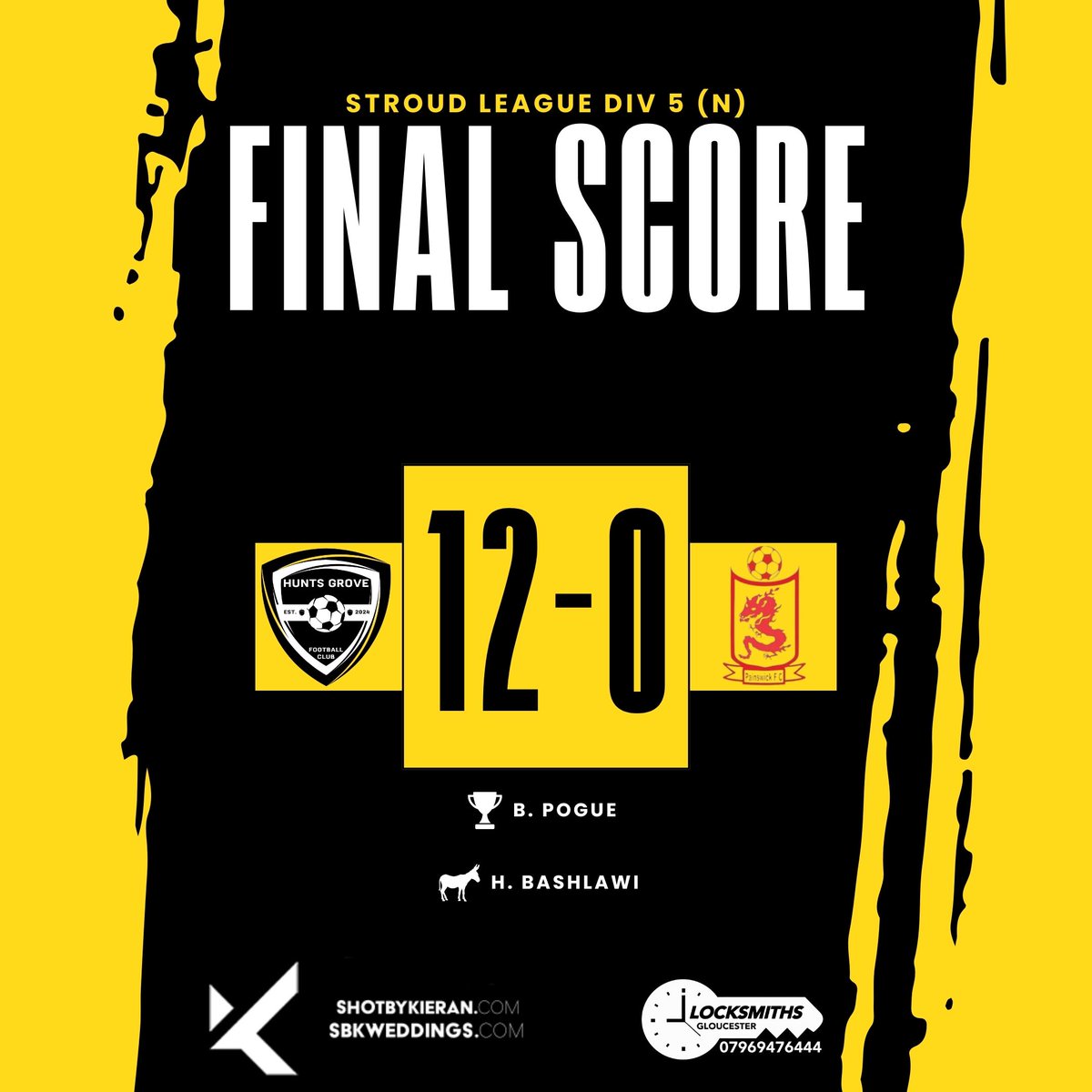 The lads showed a top performance from start to finish on Saturday with a 12–0 victory against Painswick 4ths! A brilliant team effort and great momentum to take into our League Cup game next weekend! 

UP THE GROVE 💛