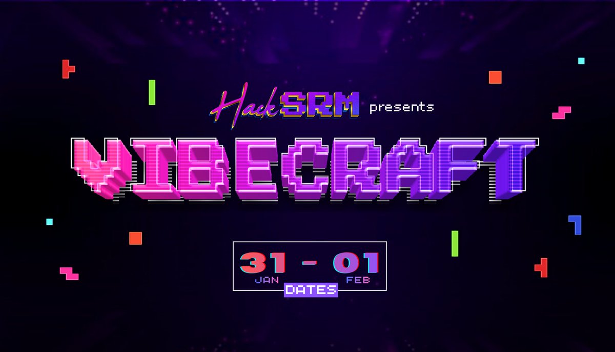 𝐕𝐢𝐛𝐞𝐂𝐫𝐚𝐟𝐭 𝐑𝐞𝐠𝐢𝐬𝐭𝐫𝐚𝐭𝐢𝐨𝐧𝐬 𝐚𝐫𝐞 𝐧𝐨𝐰 𝐋𝐈𝐕𝐄🚀
𝐄𝐯𝐞𝐧𝐭 𝐃𝐞𝐭𝐚𝐢𝐥𝐬:
𝗧𝗲𝗮𝗺 𝘀𝗶𝘇𝗲: 3–5 members
𝗗𝗮𝘁𝗲𝘀: 31 January &amp; 1 February
𝗙𝗼𝗿𝗺𝗮𝘁: Hybrid
𝗩𝗲𝗻𝘂𝗲: Hybrid / Coder's Cafe, CV block
𝗥𝗲𝗴𝗶𝘀𝘁𝗲𝗿 𝗛𝗲𝗿𝗲: rb.gy/dfotw4
