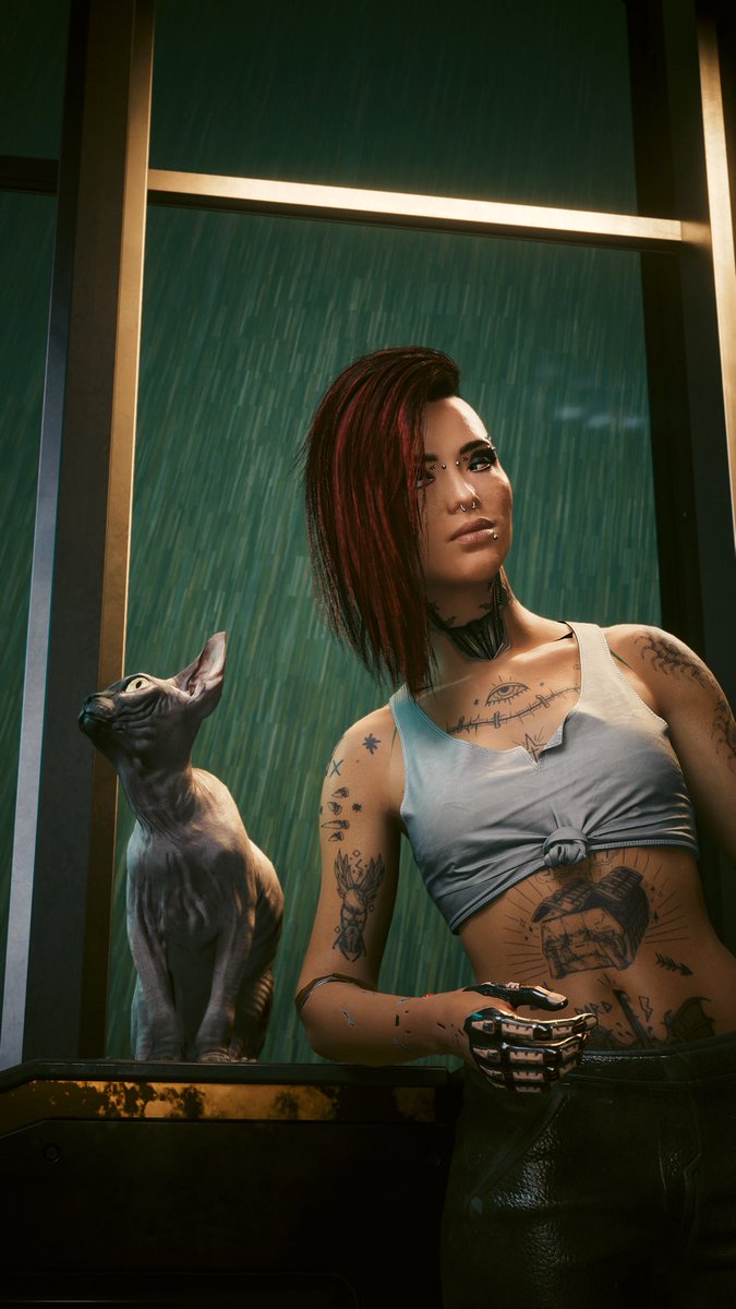 Good Kitty! 

#Cyberpunk2077 #Cyberpunk2077PhotoMode #VirtualPhotography #PS5