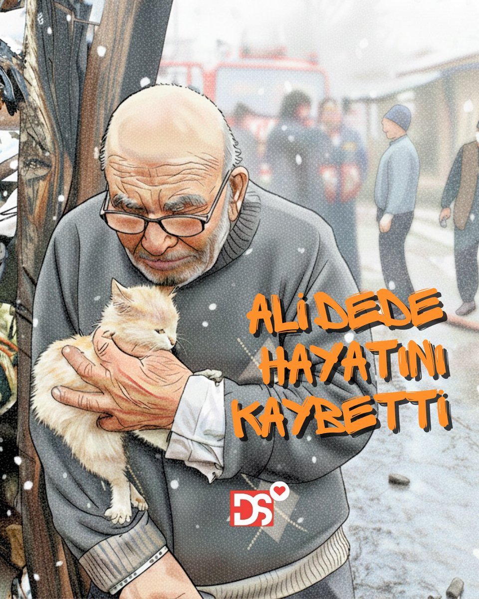 Bolu'da yanan evinin önünde kedisine sarıldığı fotoğrafla tanınan Ali dede hayatını kaybetti 🥲🐱