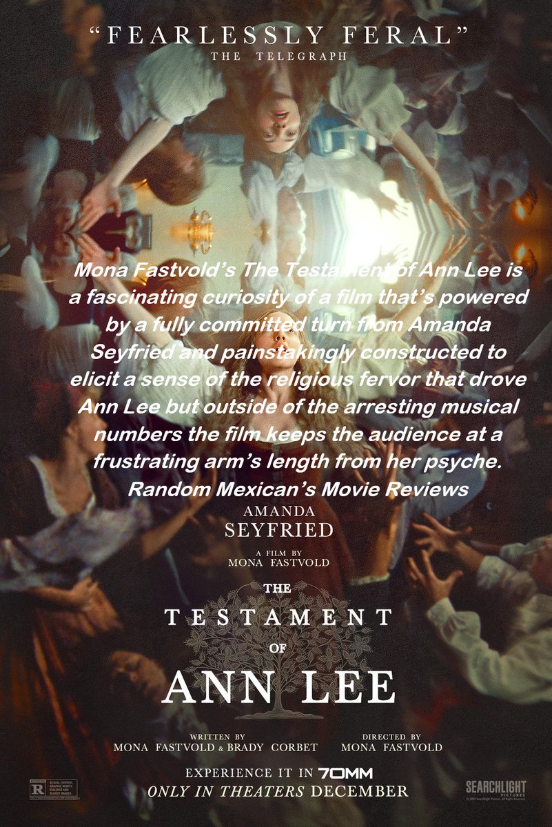Grendel3434's tweet photo. My Review of #TheTestamentOfAnnLee 

#AmandaSeyfried #ThomasinMcKenzie #LewisPullman #StacyMartin #TimBlakeNelson #ChristopherAbbott #MonaFastvold #MovieReview #MovieReviews
@searchlightpics 

Full Review

https://t.co/3xEIklR3ib https://t.co/ceJqzSQ4w2