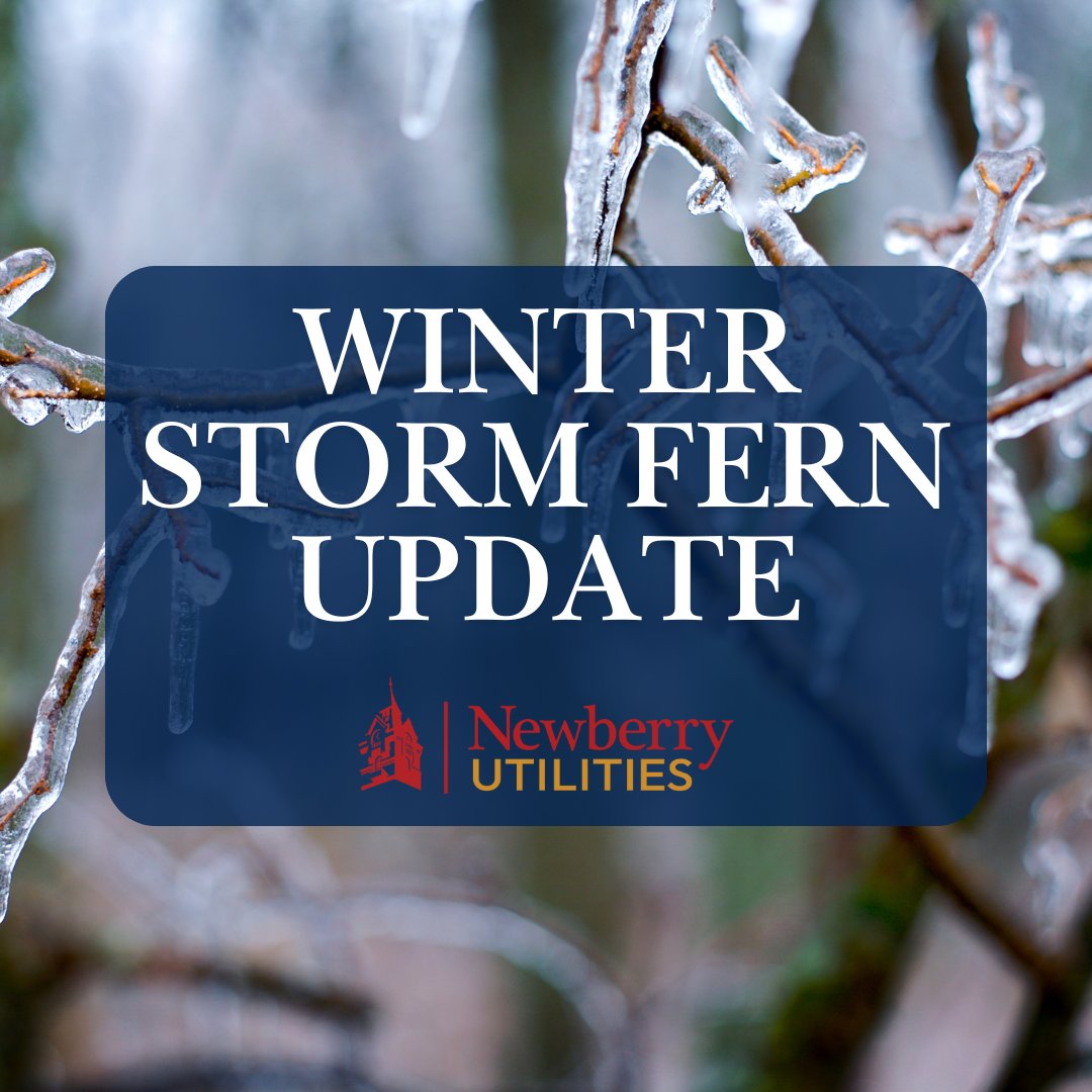 Winter Storm Fern updates from Newberry Utilities
