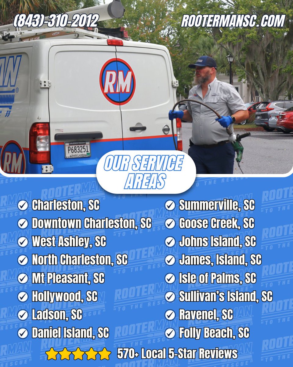 RooterManSC's tweet image. From downtown streets to island homes, Charleston's Rooter Man team is proud to serve homeowners across the Lowcountry 🔧

☎️ 843-310-2012

#RooterMan #Plumber #MountPleasantSC #NorthCharleston #WestAshley #JohnsIsland #SummervilleSC #JamesIsland #GooseCreekSC #EmergencyPlumber