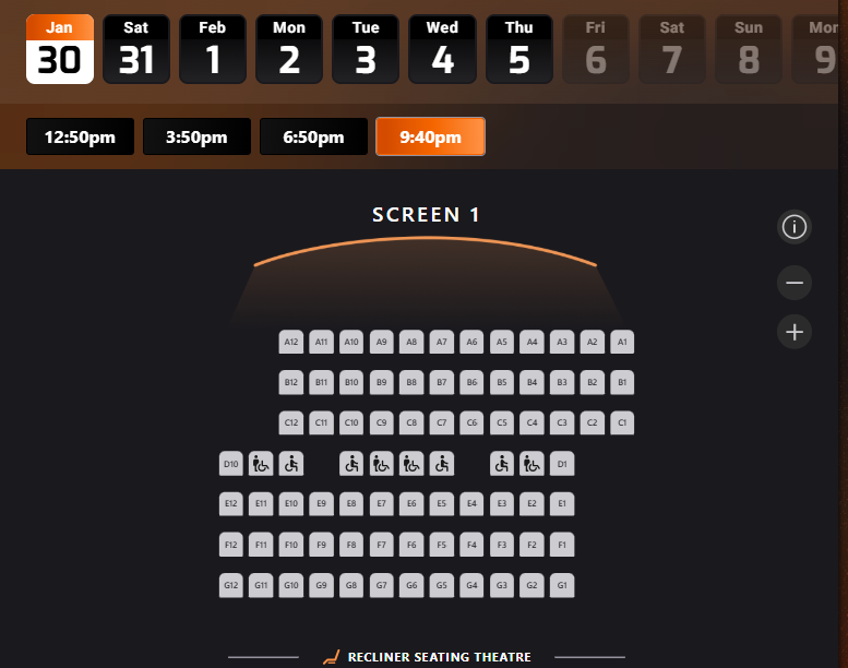 HalforNY__'s tweet photo. @realDonaldTrump This is the theater near me for opening night this Friday at 9:40 pm. 

Every seat is still available. https://t.co/ia5ziPKtq0