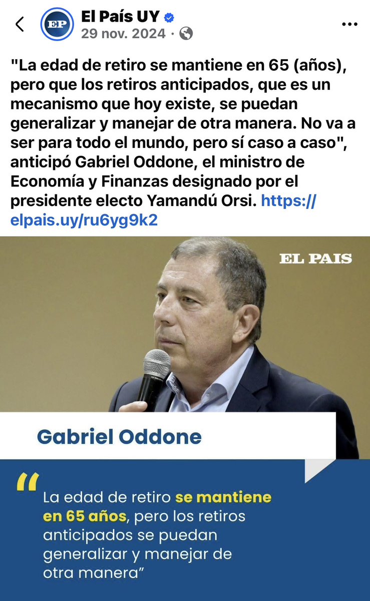 Uh! Te cagaron a mentiras "por escrito". Se mantiene la edad mínima de jubilación a los 65años como lo dispuso el gobierno anterior. Y me alegro por el bien del país.