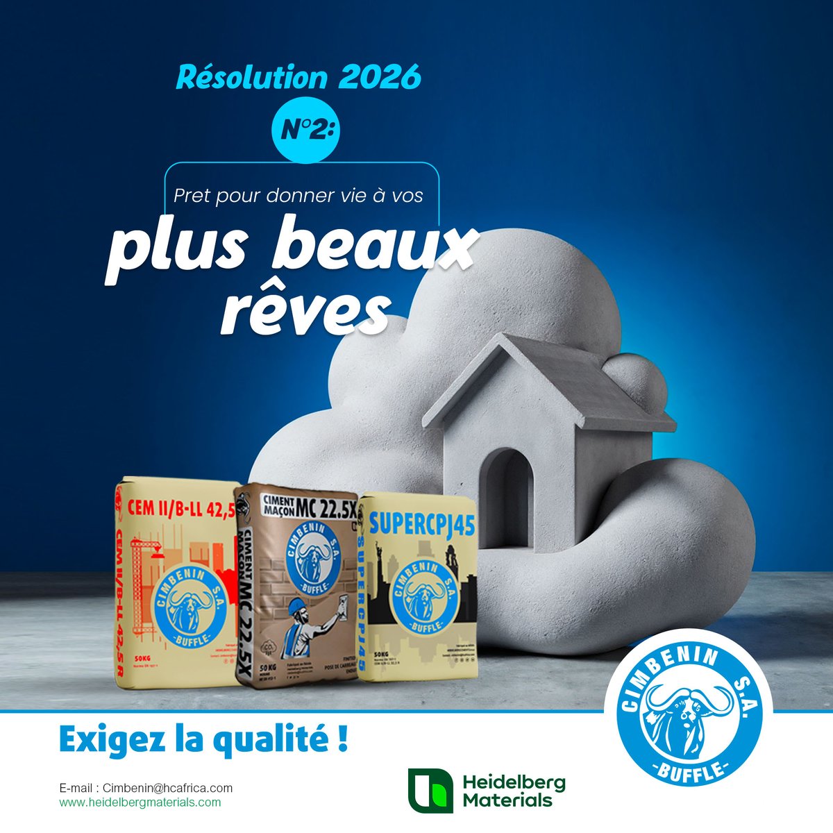 En 2026, nous réaffirmons notre engagement aux côtés des bâtisseurs.

#CIMBENIN #cimenterie #wasexo #cimentmaçon #Benin #construction #engagement #maison #route #infrastructure #architecte #geniecivil #cotonoubenin #Recrutement
