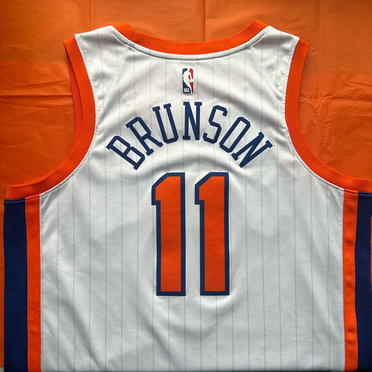 Atthebuzzer_UK's tweet photo. A jersey a day this week and I’m going in tough on Monday with the heartbeat of the Knicks. 

Size XL Jalen Brunson 24 / 25 City edtion jersey hits the website at 8pm. https://t.co/4zhi9A87EP