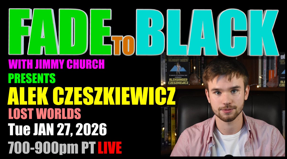 JChurchRadio's tweet photo. This Week on FADE to BLACK:

Mon: Richard Beckwith
 Secret UFO Programs
Tue: Aleksander Czeszkiewicz
 Lost Worlds
Wed: Dustin Pari
 Real-World Hauntings
Thu: L.A. Marzulli
 An Alternative History

#f2b #media #ufo #breakingufo
#disclosure #conspiracy #radio https://t.co/ECC8wXlGuJ