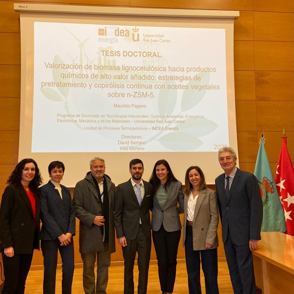Honored to serve as an evaluator on PhD thesis committee of Maurizio Pagano:  “Production of Added-Value Chemicals from Lignocellulose: From Pretreatment Strategies to Continuous Co-Pyrolysis with Vegetable Oils over n-ZSM-5”. Excellent work developed at @IMDEAEnergia and <a href="/urjc/">URJC</a>