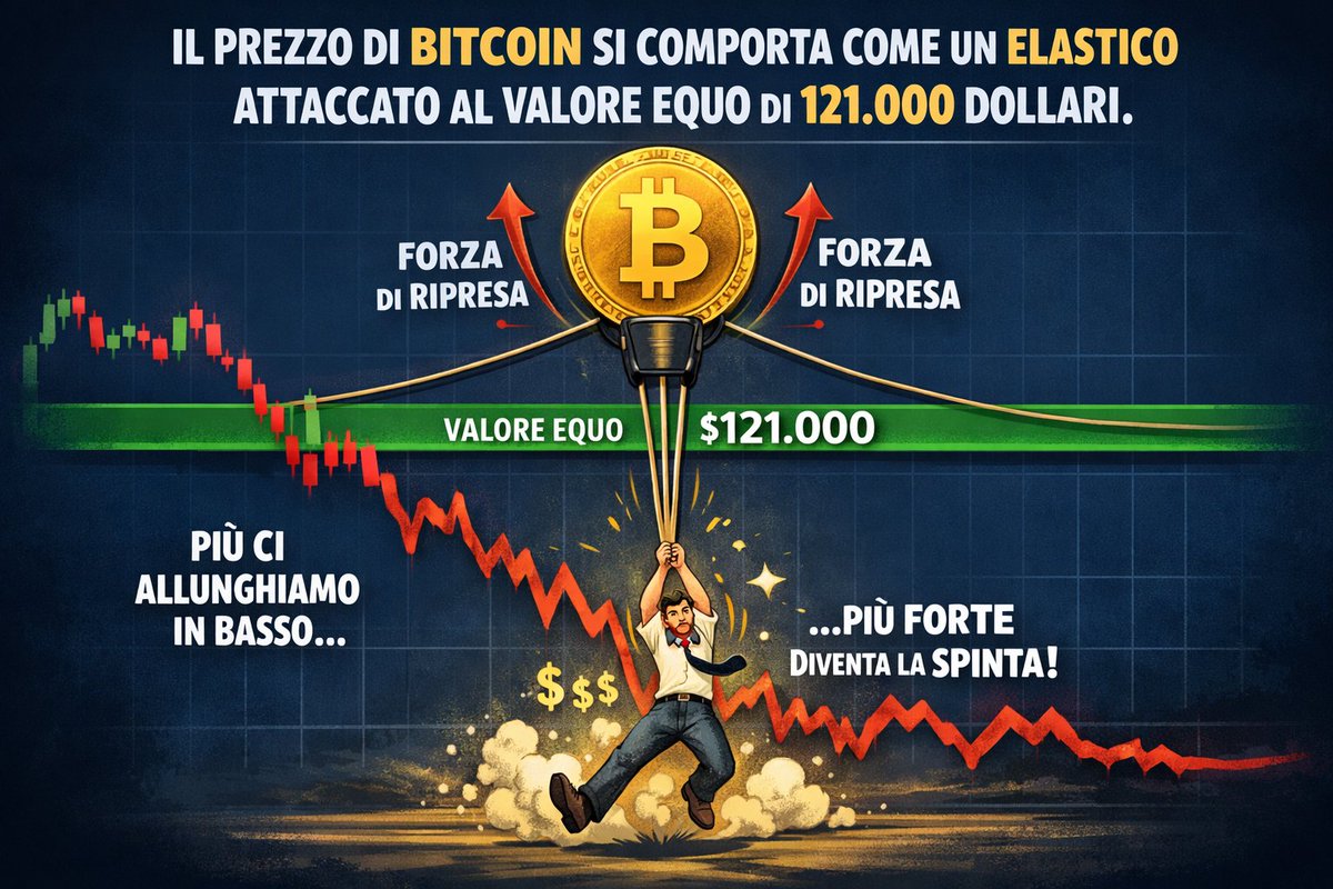🧙‍♀️UPDATE - #Bitcoin è il 28% al di sotto del suo trend. I deflussi (circa 2,5 miliardi di dollari) dagli #ETF sono stati assorbiti senza crolli significativi. L'hash rate si attesta ai massimi storici, segnalando una forte domanda sottostante. Il prezzo è meccanicamente limitato