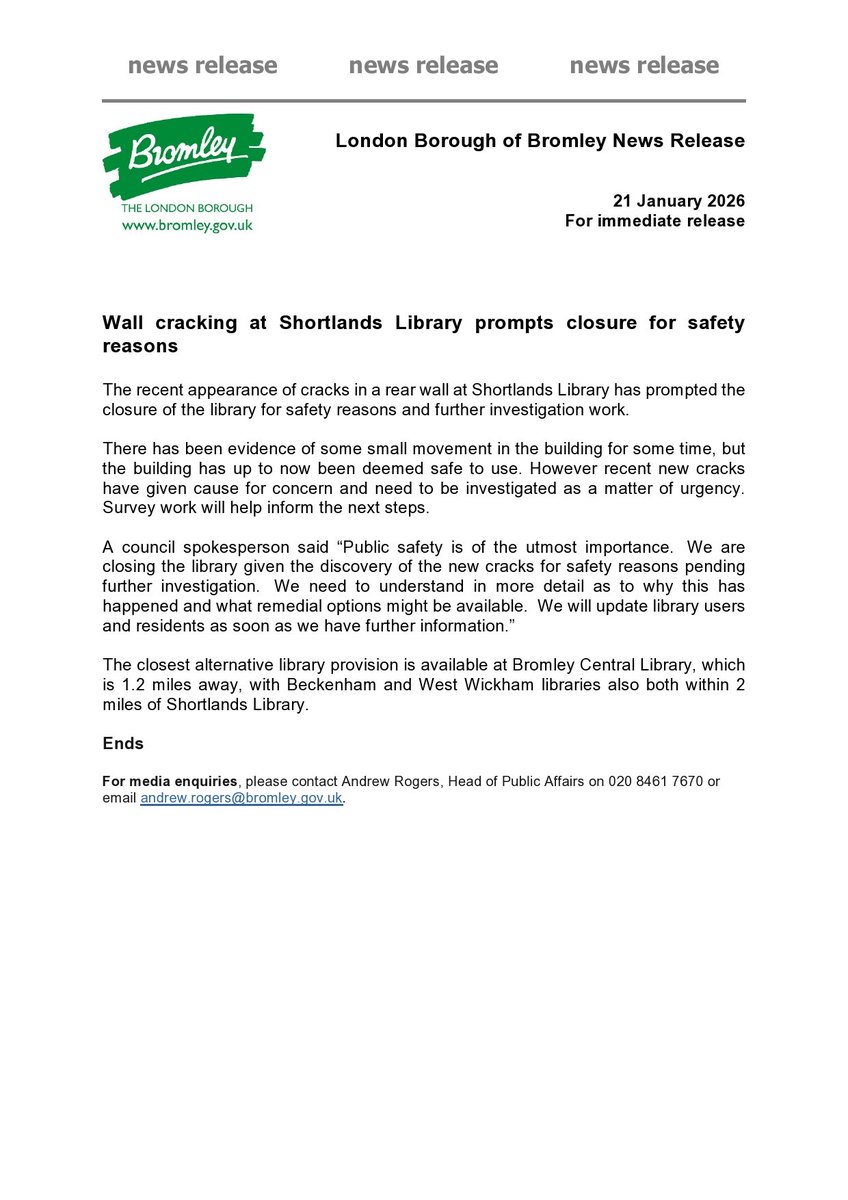 Bromley Libraries tweet media