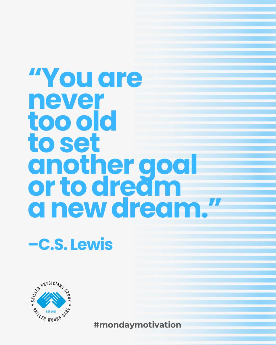 SkilledWoundCar's tweet image. It’s never too late to dream bigger or aim higher.

#starttoday #mondaymotivation #physicianlife