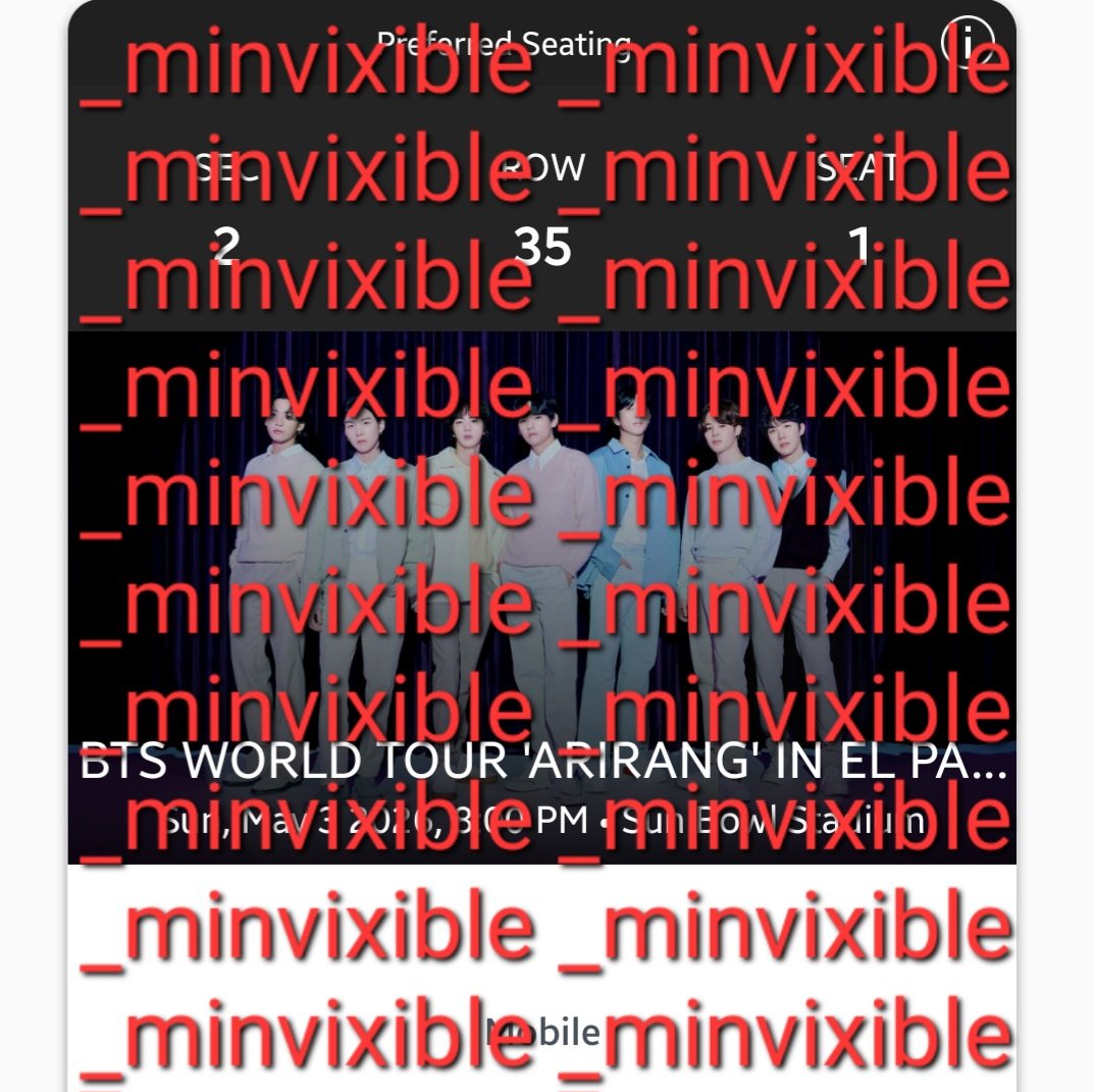 _minvixible's tweet photo. WTS/LFB

(3) BTS Arirang El Paso May 3 @ Sun Bowl Stadium

can provide more proofs and info ! DM if interested

#BTS_WORLDTOUR #BTS_ARIRANG #BTSARMY https://t.co/TRL77TL4aE