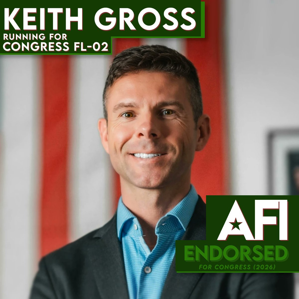 AF_Insight's tweet image. 🚨ENDORSEMENT ALERT🇺🇸

America First Insight is proud to be backing KEITH GROSS for the open seat in the Florida Panhandle. This is a Trump +18 seat, that is now open. So, it is critical we get a great upgrade here!

Read our statement below 👇