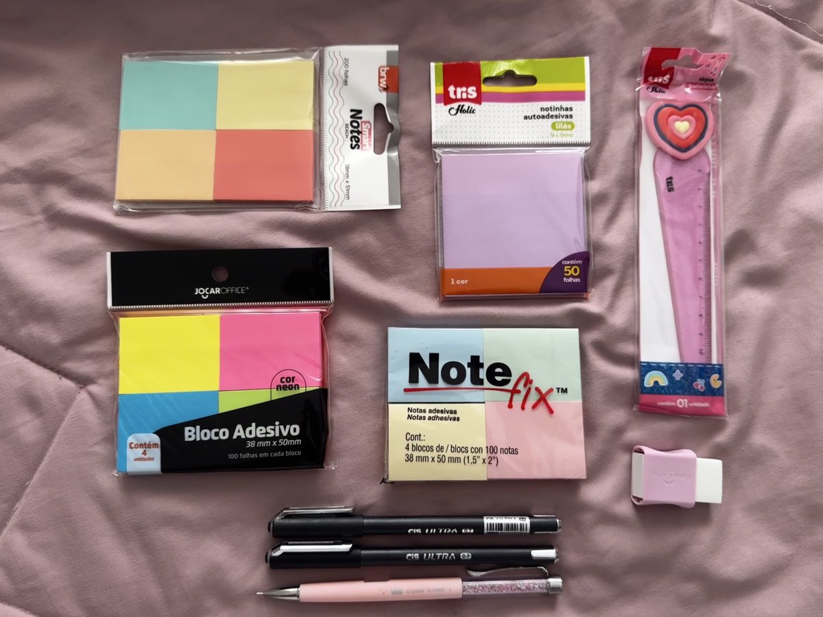 studyestl's tweet image. materiais que eu comprei hoje 😸😸