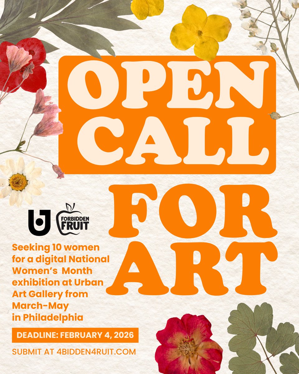 9 days to apply! Calling all women artists! 🧡🌻🎨

Forbidden Fruit is curating 10 artists for a National Women’s Month Exhibition🖼️

Pieces will be featured DIGITALLY in Philadelphia from March-May 2026

DEADLINE: Wednesday 2/4/26 11:59pm EST⏰

Submit now👇🏽