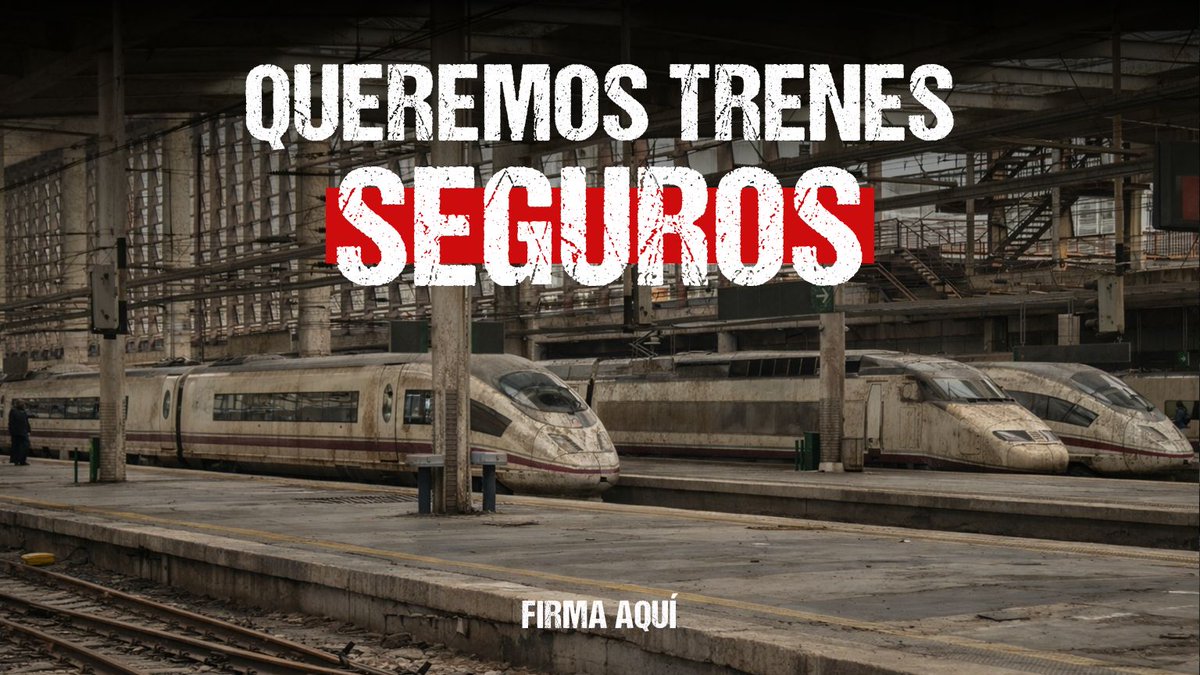 ¡Queremos trenes seguros!  

VOX exigirá en el Congreso una auditoría integral y un plan nacional de inversiones ferroviarias.  

📝 Si tú también quieres, apóyanos aquí: accion.voxespana.es/trenesseguros