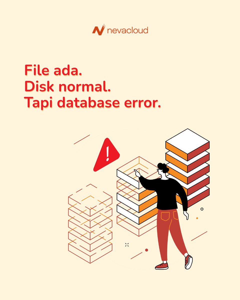 NevacloudHQ's tweet photo. Database error sering bikin panik.
Padahal filenya masih ada.
Yang perlu dicek: layer, bukan asumsi.

#Nevacloud #Database #DatabaseOps #LinuxServer https://t.co/jtVIZnKeI3