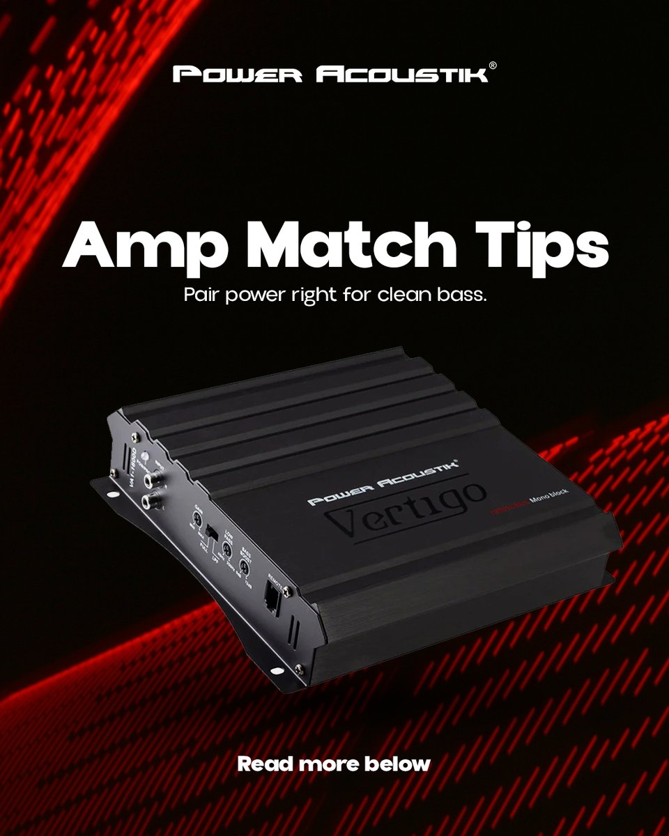PowerAcoustik's tweet image. Matching your amplifier to your subwoofer is one of the most critical steps in building a quality car audio system. RMS power ratings should align closely—too much or too little can cause distortion or even shorten your gear’s lifespan.