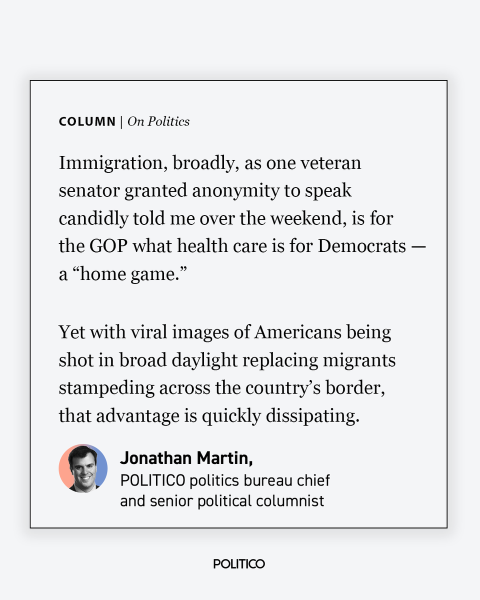COLUMN: ICE shootings are freaking out the GOP — but they’re afraid to tell Trump, writes our <a href="/jmart/">Jonathan Martin</a>.

He decodes top Republicans' messaging on what's become a deepening crisis for the White House👇
politi.co/4t5sABW