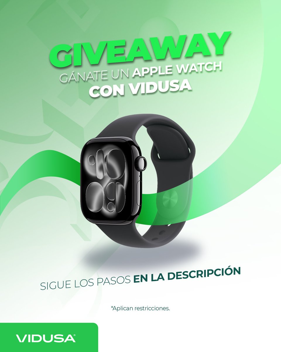 GIVEAWAY | ¡GÁNATE UN APPLE WATCH! ⌚
Para participar: 
• Like al post 
• Sigue a <a href="/vidusacasas/">VIDUSA</a>
• Etiqueta a un amigo (cuentas reales) 

Tienes hasta el 21/01/26 – 12 PM. ¡Suerte!