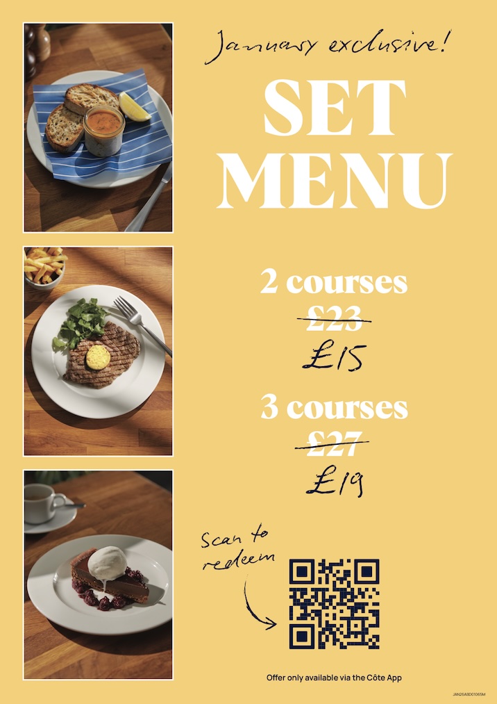 cardiffdevils's tweet image. 🚨 𝗟𝗔𝗦𝗧 𝗖𝗔𝗟𝗟 🚨
𝗖𝗼𝘁𝗲 𝗕𝗿𝗮𝘀𝘀𝗲𝗿𝗶𝗲'𝘀 𝗛𝗮𝗽𝗽𝗶𝗻𝗲𝘀𝘀 𝗠𝗲𝗻𝘂 𝗲𝗻𝗱𝘀 𝗧𝗛𝗜𝗦 𝗦𝗔𝗧𝗨𝗥𝗗𝗔𝗬

Eat happy while you still can. 🥩✨
2 courses NOW £15 / 3 courses NOW £19*
*😈 25% 𝘥𝘪𝘴𝘤𝘰𝘶𝘯𝘵 𝘢𝘱𝘱𝘭𝘪𝘦𝘴 𝘵𝘰 𝘥𝘳𝘪𝘯𝘬𝘴 𝘰𝘯𝘭𝘺 𝘸𝘩𝘦𝘯…