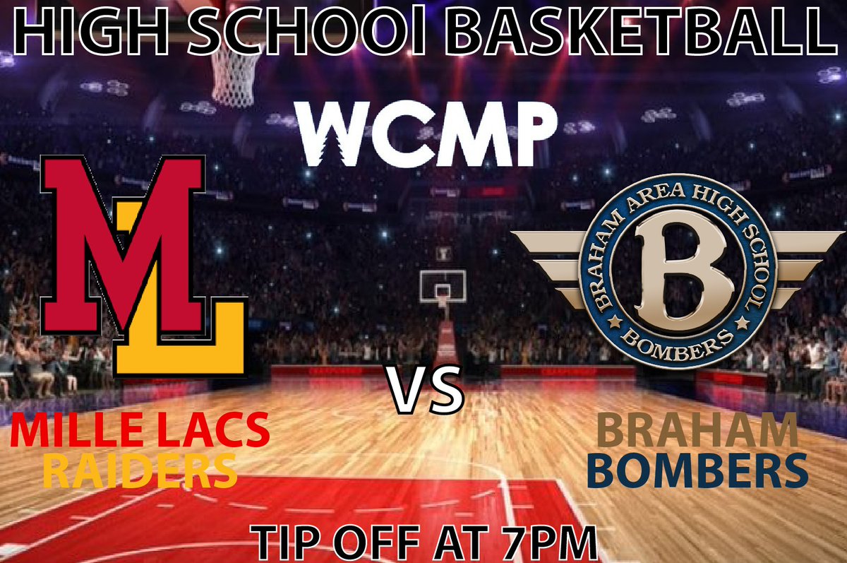 Qmediasports's tweet photo. Boys basketball tonight on WCMP and KBEK!

Mille Lacs at Braham 7PM
Listen live on 100.9FM and 95.5FM
Watch live at: https://t.co/yHsTrDUzj7
@ShawnKuhnke 
@brahamboysBB 
@jeff_eklund https://t.co/2kJQ9hNP23