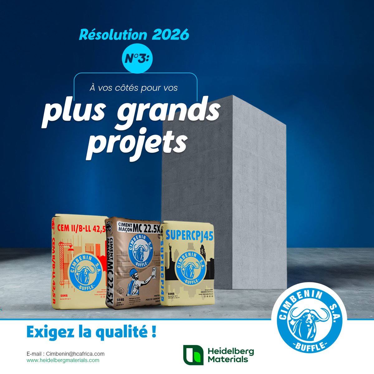 Parce que chaque grande réalisation mérite un partenaire de confiance ...

#CIMBENIN #cimenterie #wasexo #cimentmaçon #Benin #construction #engagement #maison #route #infrastructure #architecte #geniecivil #cotonoubenin #Recrutement