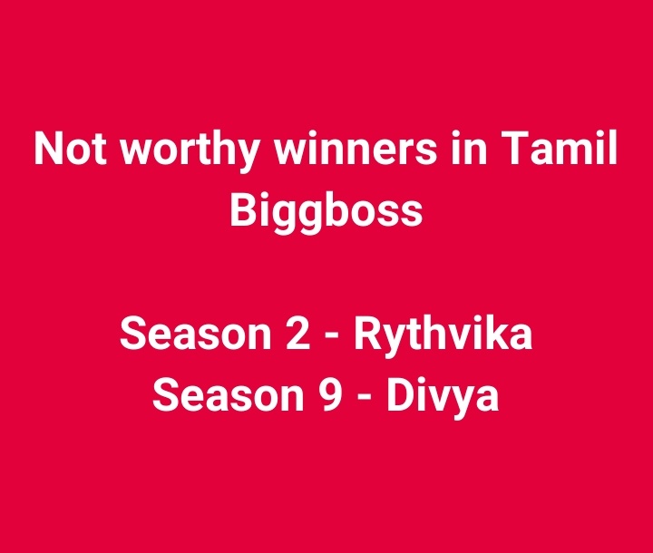 People winner #VJPaaru ❤️❤️❤️

Title Buyer #Divya

#BiggBossTamil9