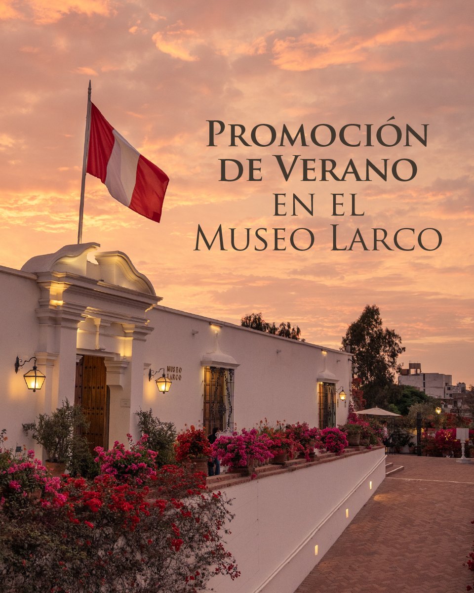 MuseoLarco's tweet photo. 🌞 ¡Vuelve la promo de verano para público nacional al Museo Larco! 🇵🇪
🗓️ Los martes de febrero, de 9 am a 9 pm.
🎟️ Entrada a S/15 (solo en la boletería el mismo día, mostrando DNI o CE).
✔ Incluye recorridos mediados y taller creativo.
👉🏼 +info ► https://t.co/CHA8cUR81L

��1/ https://t.co/tM6a546qh4