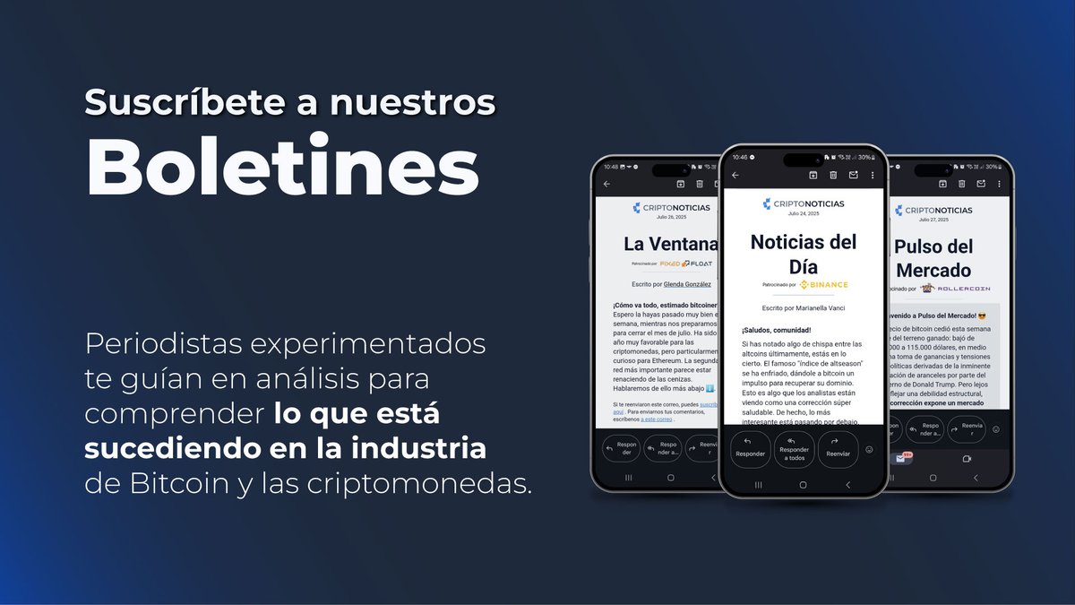 Recibe en tu email las noticias y análisis de los hechos más importantes  del ecosistema de Bitcoin y las criptomonedas desde los ojos de un experto.  Elimina el ruido y el exceso
