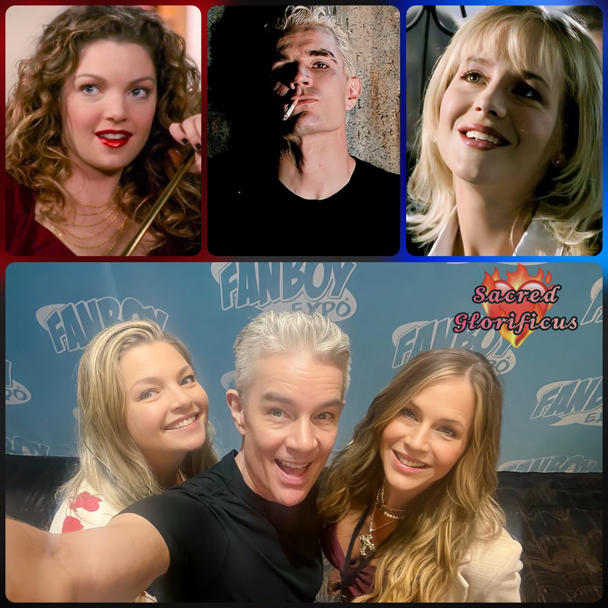 Glory_Is_Ben's tweet image. Clare Kramer, James Marsters and Julie Benz at fanboy expo knoxville 2025