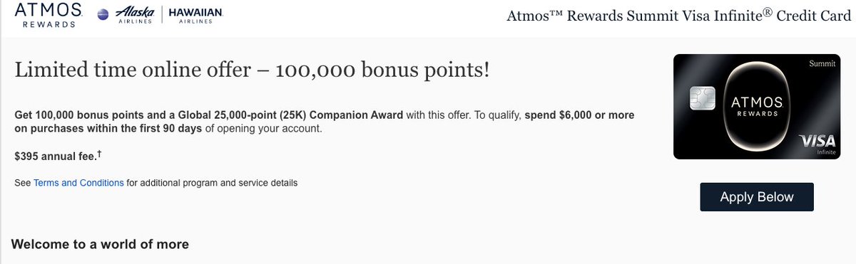 USCCStrategy's tweet image. #BankofAmerica Bank of America Atmos Rewards Summit Visa Infinite Card 100k-105k Point Bonus 
secure.bankofamerica.com/apply-credit-c…