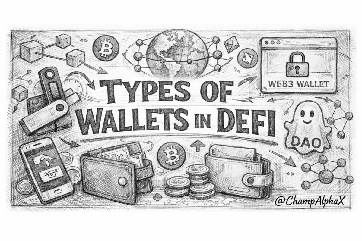 ChampAlphaX's tweet image. 𝐓𝐘𝐏𝐄𝐒 𝐎𝐅 𝐖𝐀𝐋𝐋𝐄𝐓𝐒 𝐈𝐍 𝐃𝐄𝐅𝐈

Many people think DeFi starts with money, but that is not true, because it starts with a wallet, and if you miss this part, everything else will feel confusing.

Before tokens, before profits, before noise on the timeline, your wallet…