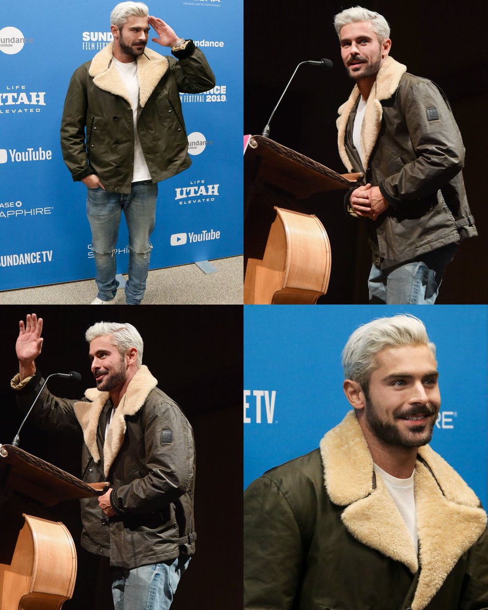 MoreCortez4's tweet photo. Zac Efron at the "Extremely Wicked, Shockingly Evil And Vile" Premiere during the Sundance Film Festival at Eccles Center Theatre in Park City, Utah. (2019) https://t.co/ikcjwvBGL8