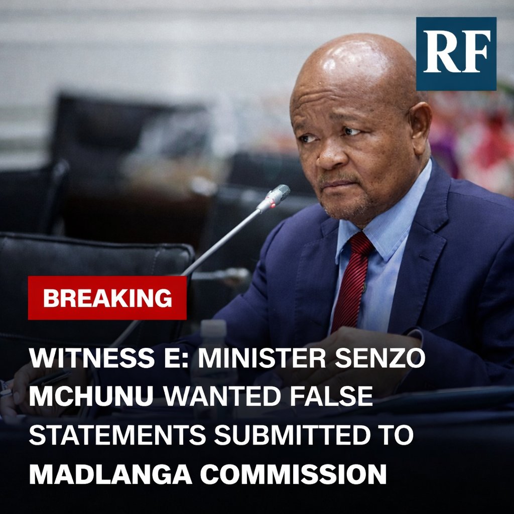 ReportFocus's tweet photo. Witness E says he believes Minister Senzo Mchunu wanted him to submit false statements to the Madlanga Commission — statements that would have benefited Mchunu. https://t.co/HMMqmJK9gW