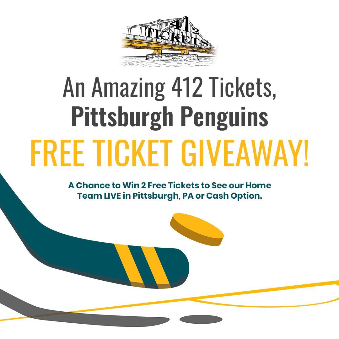 Closes today at exactly 12:00 PM EST.
Penguins Free Tickets Giveaway  
Play for a chance to win two free upper‑level tickets to the Penguins vs. Ottawa Senators game on Monday, 2/2 at 7 PM, or $25 via Cash App or PayPal.
How to Play:
Follow our account
Repost
Tag personal friends