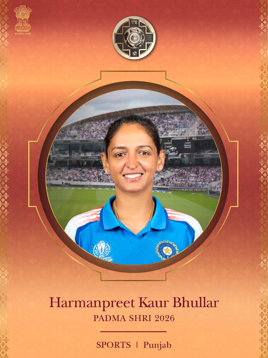 AkashvaniAIR's tweet photo. #PadmaAwards2026 – Padma Shri

🔷 Harmanpreet Kaur Bhullar – Punjab: Sports
🔷 Inderjit Singh Sidhu – Chandigarh: Social Work
🔷 Janardan Bapurao Bothe – Maharashtra: Social Work
🔷 Jogesh Deuri – Assam: Agriculture

#PeoplesPadma
#PadmaAwards
#PadmaAwardsOnAIR

@PadmaAwards @HMOIndia @MIB_India @airnewsalerts