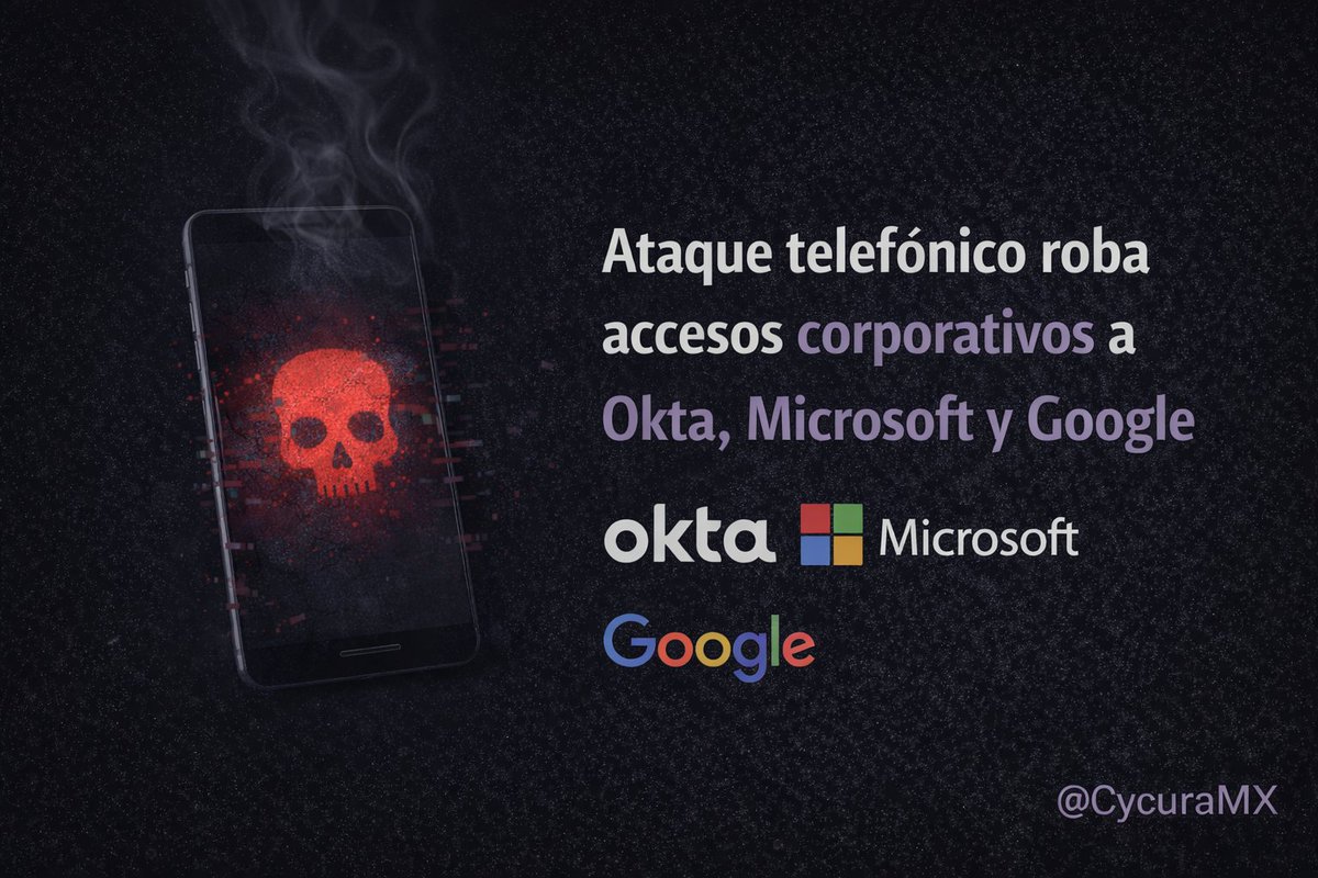 🛡️ Ataque telefónico roba accesos corporativos con cuentas de Okta, Microsoft y Google

Un grupo criminal está entrando a empresas sin hackear sistemas.

Lo hace hablando por teléfono con empleados.

Y funciona.

⚠️ ¿Qué pasó?

Reportes vinculan al grupo criminal ShinyHunters con